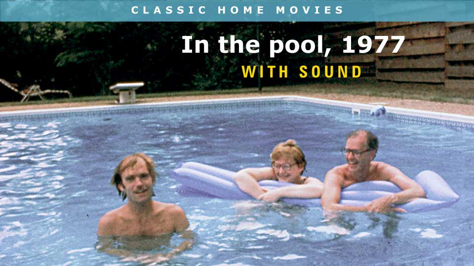 1977 family in swimming pool with sound, 4 min