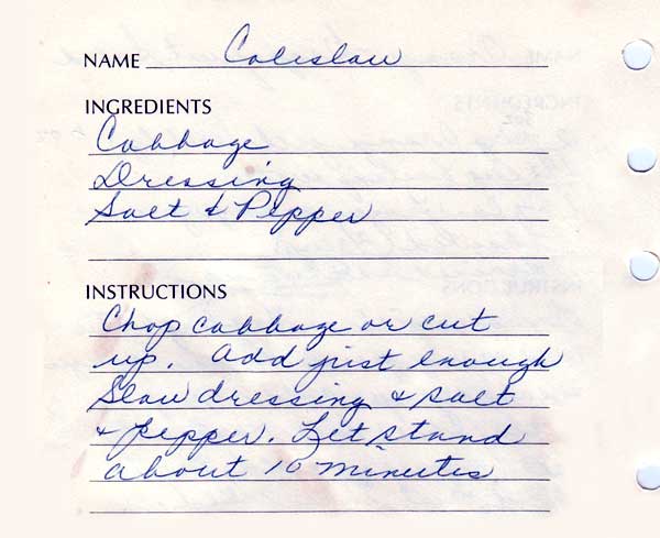 Coleslaw recipe
