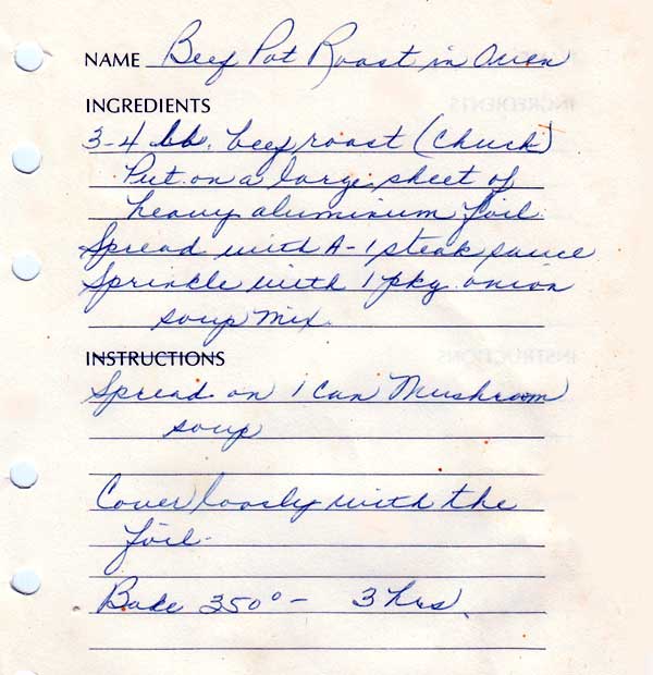 Beef Pot Roast in Oven recipe