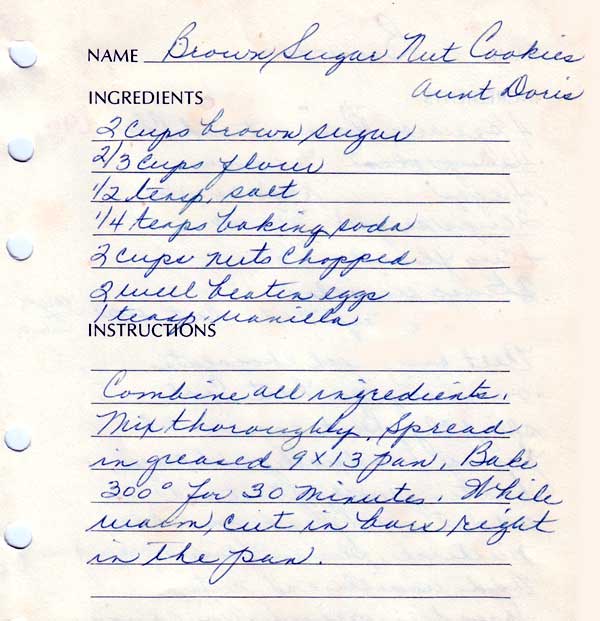 Brown Sugar Nut Cookies recipe