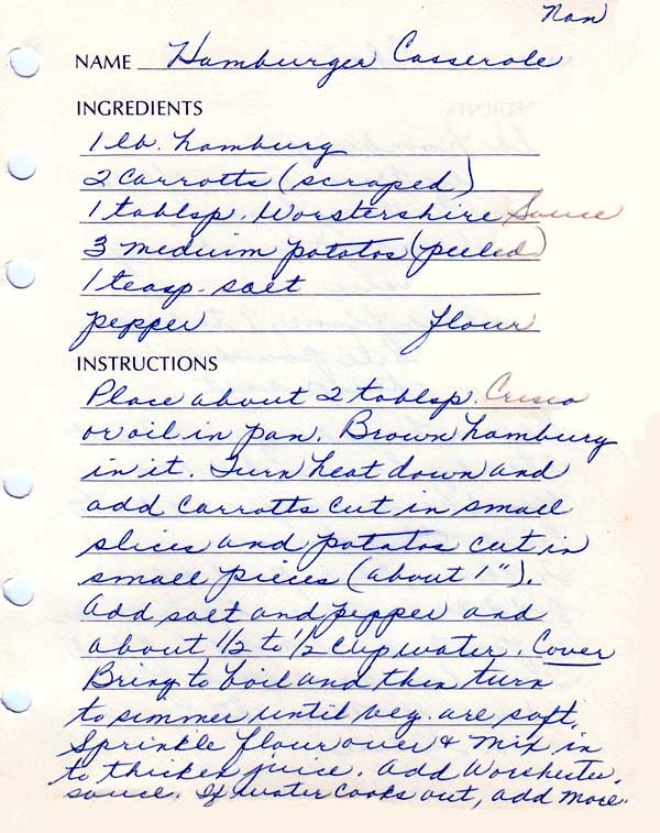 Hamburger Casserole recipe