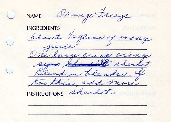 Orange Freeze recipe