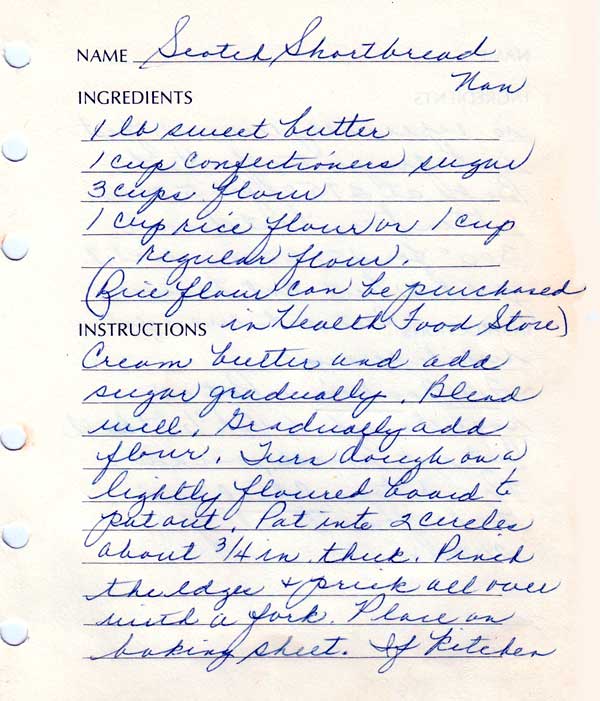 Scotch Shortbread Cookies from Nan recipe