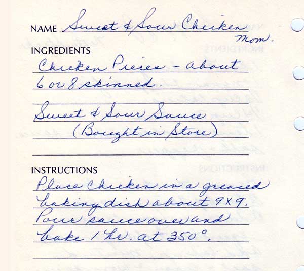 Sweet and Sour Chicken recipe