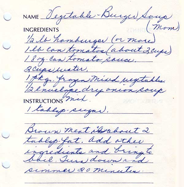 Vegetable Burger Soup recipe